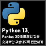 [Python] 13. Pandas 데이터프레임 값을 숫자로만 구성되도록 변환하기